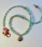 Green Aventurine Necklace With Tree Agate Teardrop - Handmade Gift, Birthday - Image 3