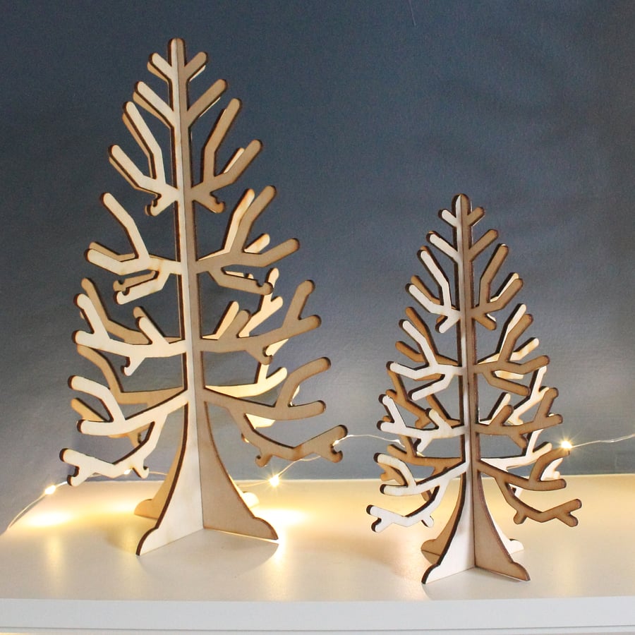 Wooden Christmas Tree Craft Display Table Decoration