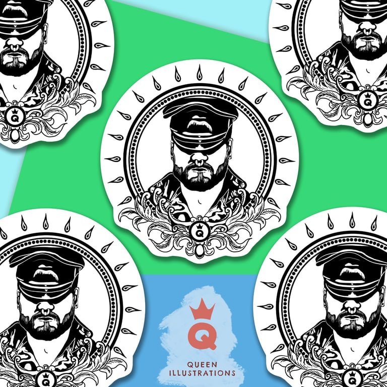 Leather Guy Sticker. Gay leather fetish