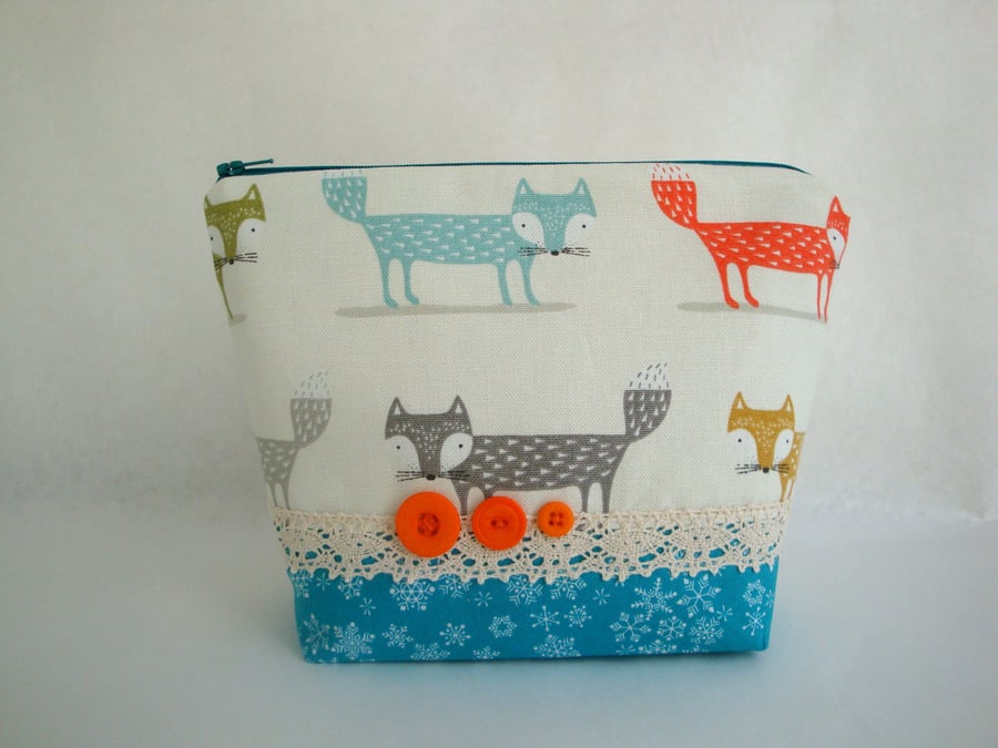  SALE Foxy cotton Toiletries bag - Wash Bag 
