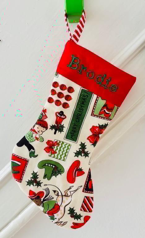 Extra small personalised Christmas stocking