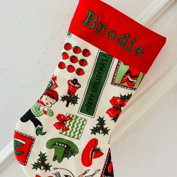 Extra small personalised Christmas stocking