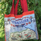 Handcrafted vintage tea towel Yorkshire tote bag 