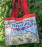 Handcrafted vintage tea towel Yorkshire tote bag 