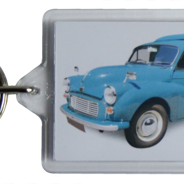 Morris Minor Van 1969 - Keyring with 50x35mm Insert - Car Enthusiast