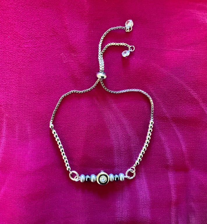 Slider Bracelet with diamond charm