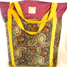 Purple Paisley Large Tote Bag