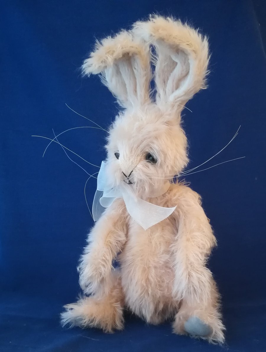 Fleur artist Teddy rabbit bunny mohair jointed poseable artist handmade OOAK col