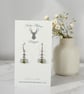 Charm Earrings - Silver Enamel Bee - Image 1