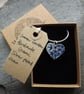 Handmade Ceramic Summer Garden Heart Pendant in blue - Image 6