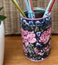 Pink Peonies Coffee Beans Tin Can Upcycled Decoupaged Storage Pencil Pen Pot - Image 3