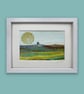 Cornish Landscape Tin Mine Original Painting Mixed Media Collage Framed Artwork