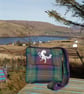 Isle of Skye tartan cross body bag with embroidered unicorn 