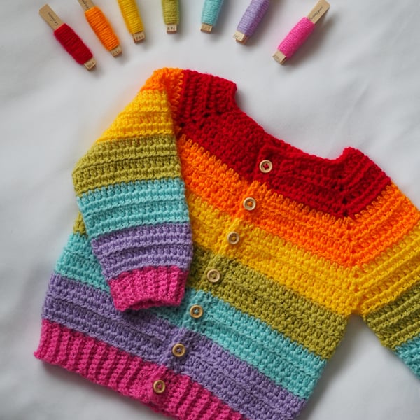 Rainbow Cardigan 9-12 months