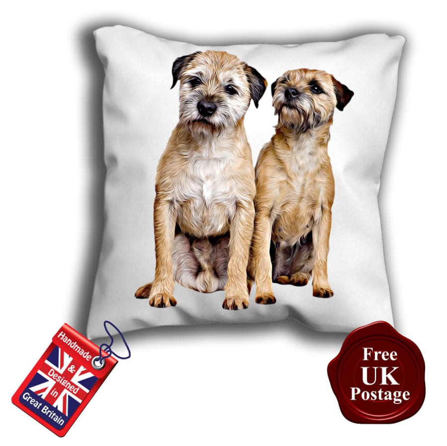 Border Terrier Cushion Cover, Border Terrier Cushion, Choose Your Size Handmade