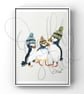 Watercolour Print 'The Groovy Bill Birds' - Signed - Image 1