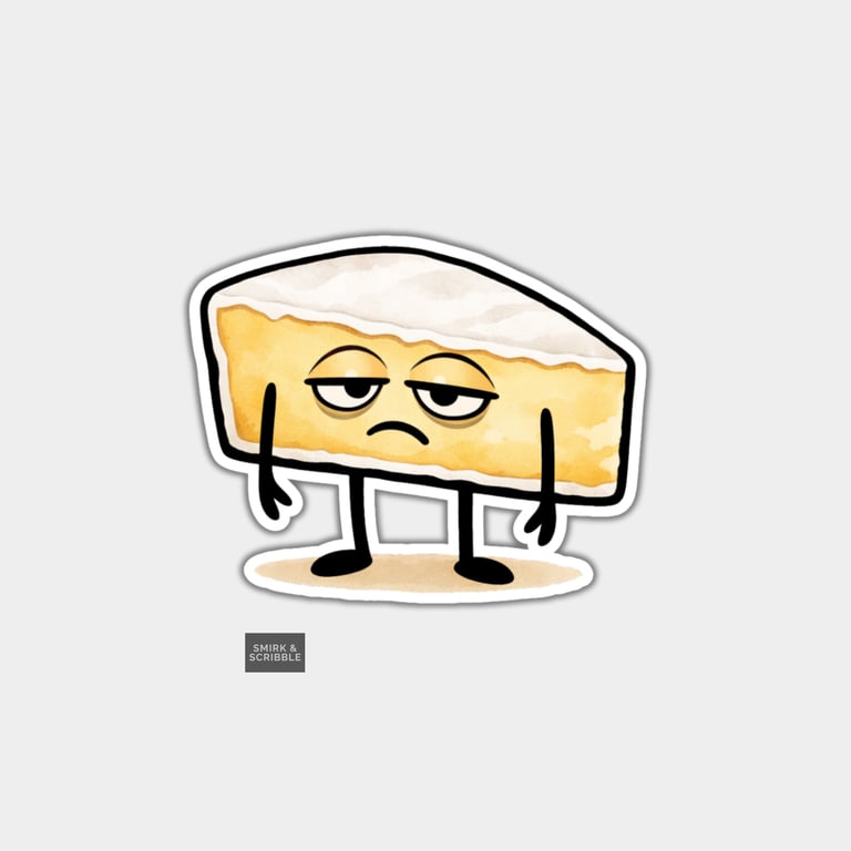 Funny Snarky Vinyl Sticker For Adults - Grumpy Cheese