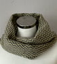 Neck warmer unisex knitted soft merino lambswool light weight zigzag pattern - Image 6
