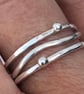Wave Stack Ring, silver stack ring, bubbles ring, mixed metals,  - Image 2