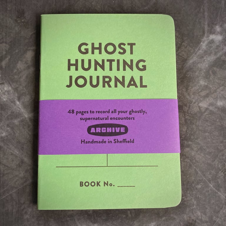 Single A6 'Ghost Hunting' pocket journal with typographic design cover