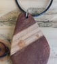 Handmade wooden pendant is crafted from reclaimed oak & walnut