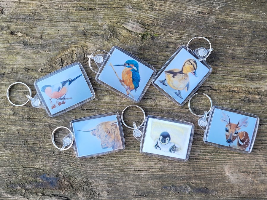 Animal and bird keyrings (keychains) perfect for wildlife lovers