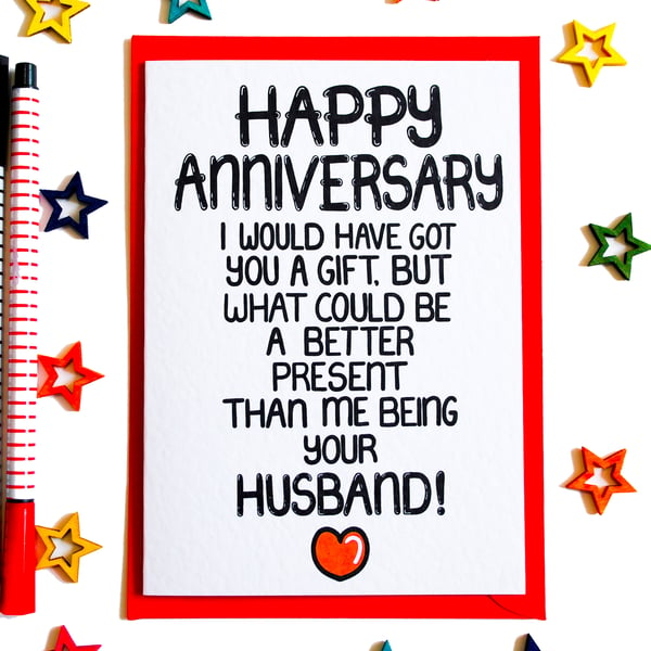 Funny Anniversary Card Happy Anniversary for Wife Rude Unisex Anniversary