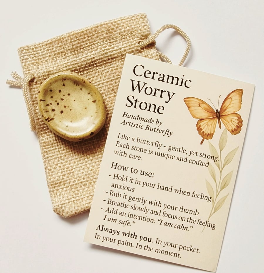 Speckled Beige Worry Stone 