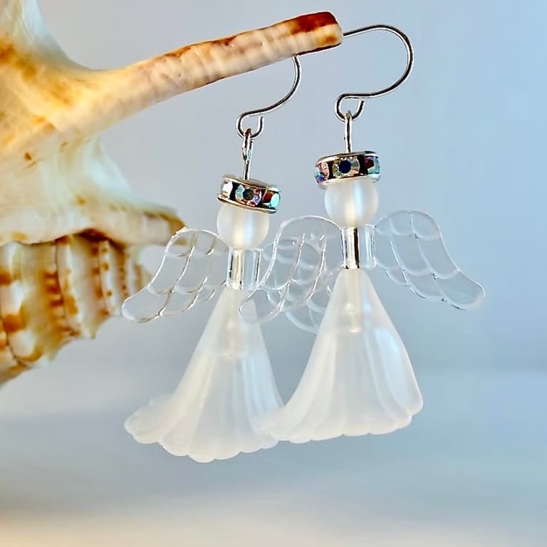 Christmas Angel Earrings, Secret Santa, Stocking Filler, Seasonal Gift For Her