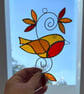 Stained Glass Autumn Robin Suncatcher - Handmade Window Decoration - Image 4