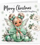 Personalised Fairy Christmas Card-Add Name & Relation-Cute Mint Green Xmas Card - Image 3