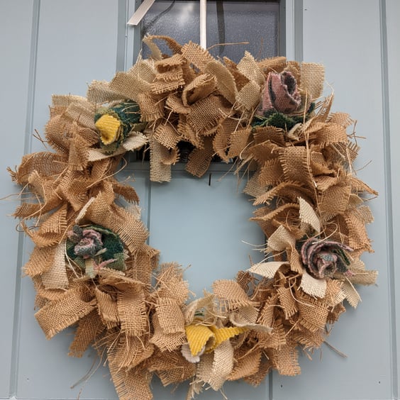 Seconds Sunday Unique Large Fabric Wreath 