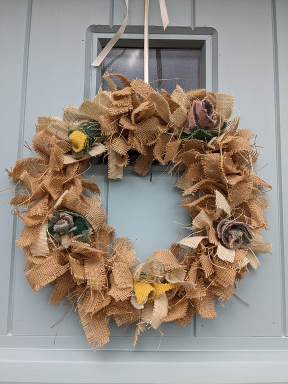 Unique Large Fabric Wreath 
