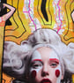 Female Harlequin Portrait Art Pierrot Clown Circus Theatrical Artwork - Image 2
