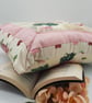 Cushion cover 16" cream floral,  hearts, pink satin boarder.  - Image 9