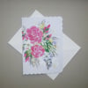 original art hand painted floral blank greetings card ( ref F 746 C3 )