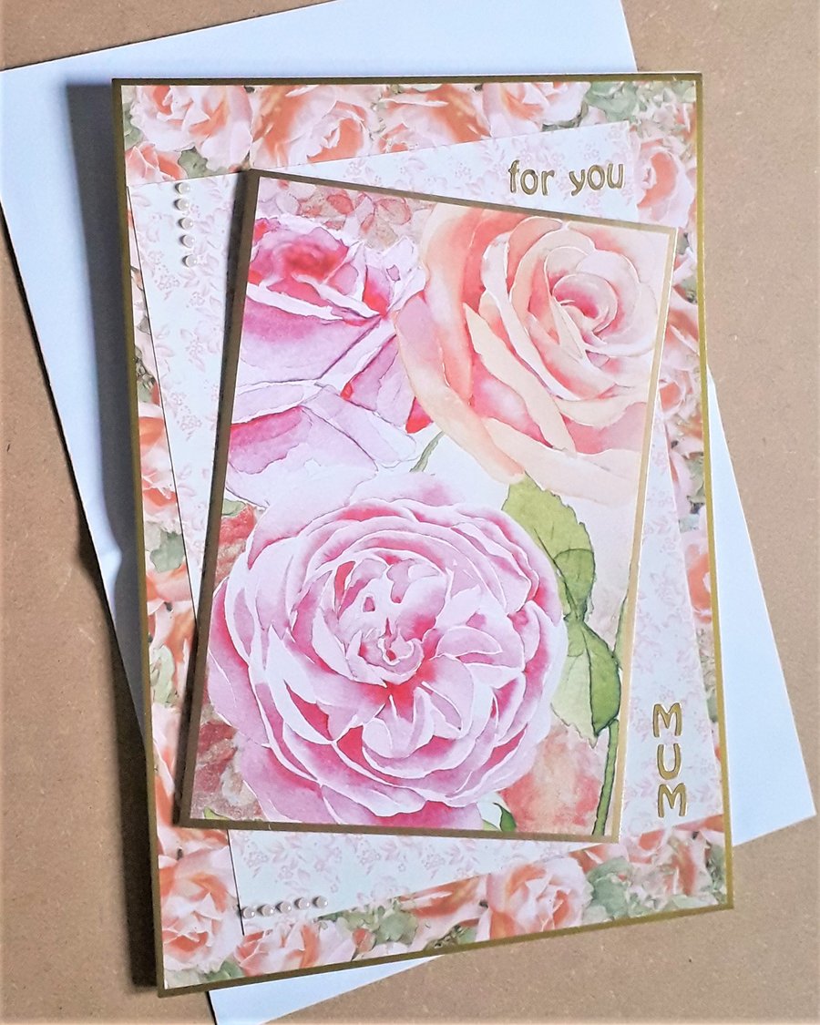 Mothers Day Card with Roses