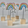 Special Order for EG - A Rainbow with a Wire Stem & Wooden Block Stand