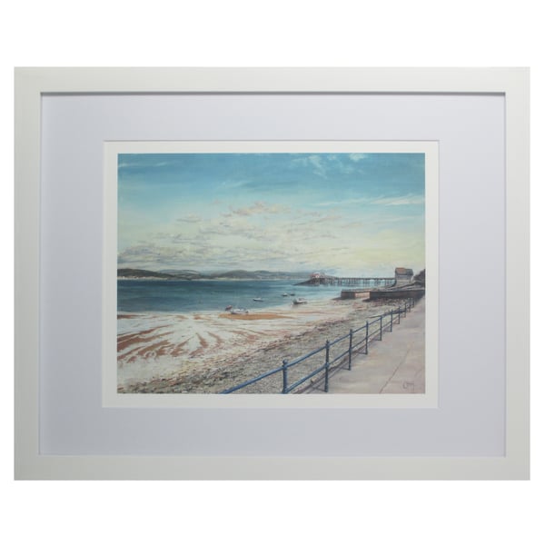 MUMBLES PIER Art Print-Welsh Coast Seaside Scene-Framed and Mounted 10x8 Giclee