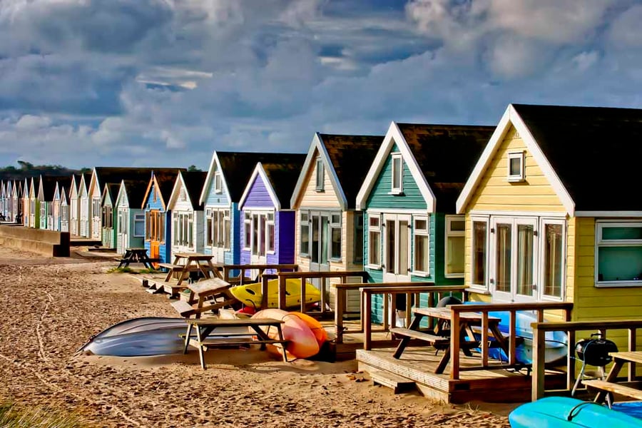Beach Huts Hengistbury Head Dorset Coast Photograph Print