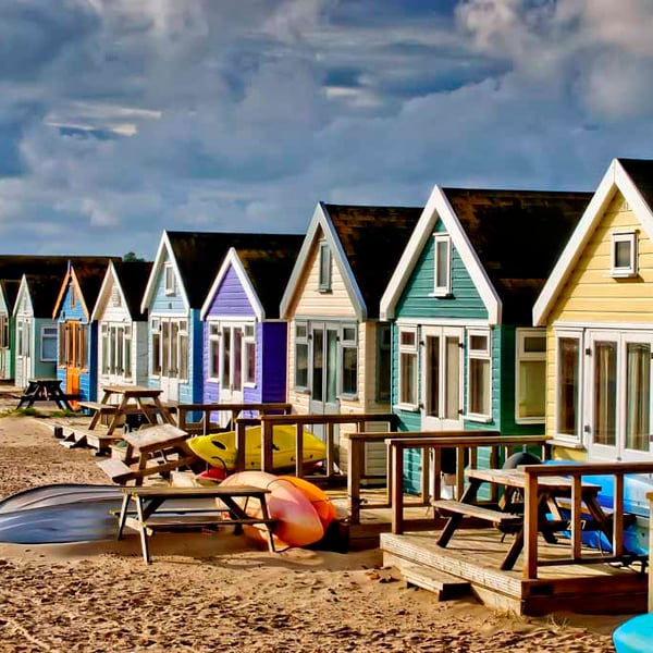 Beach Huts Hengistbury Head Dorset Coast Photograph Print