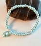 Pale Aqua Glass Pearl Bracelet - Handmade In Devon - Image 9