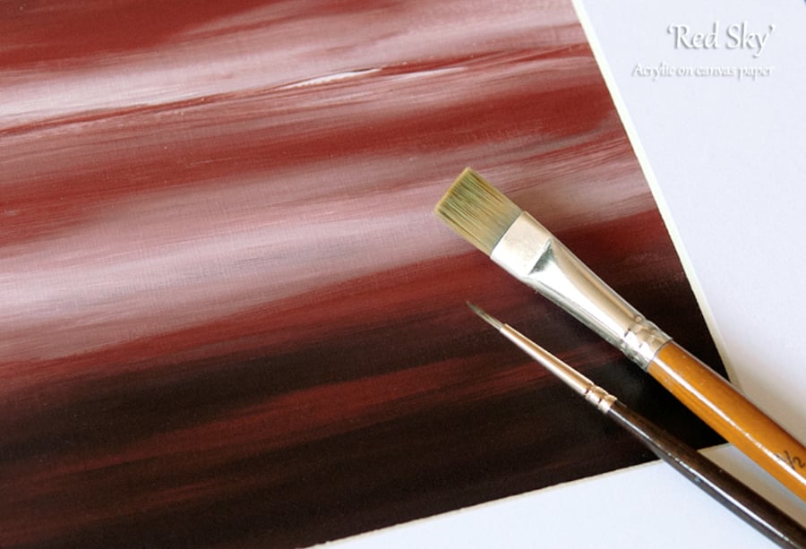 'Red Sky' acrylic painting