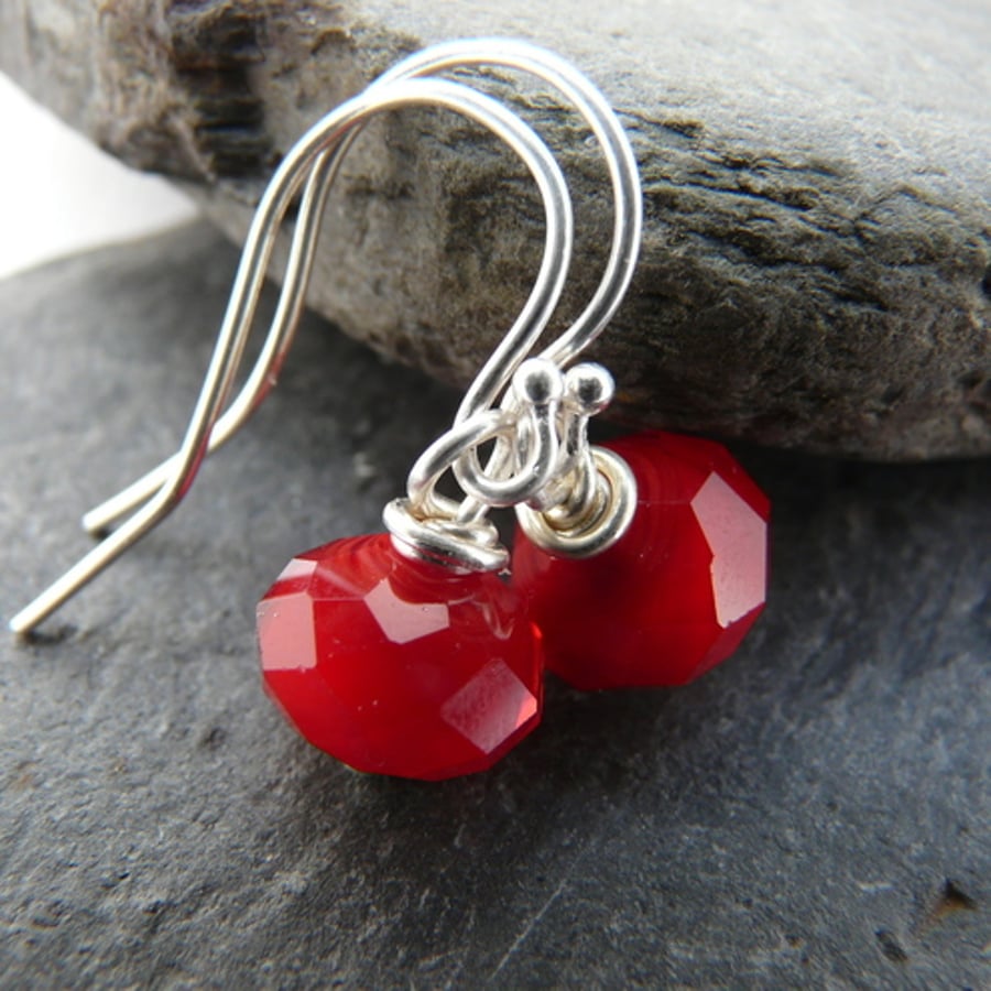 Crimson Red Handmade Earrings