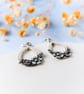 Teardrop Flower Earrings, Recycled Silver Earrings, Nature Inspired - Image 4
