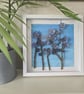 Handcrafted Pine Cone Flower Wall Art - Frost Bloom No. 1 - Blue Botanical Shado