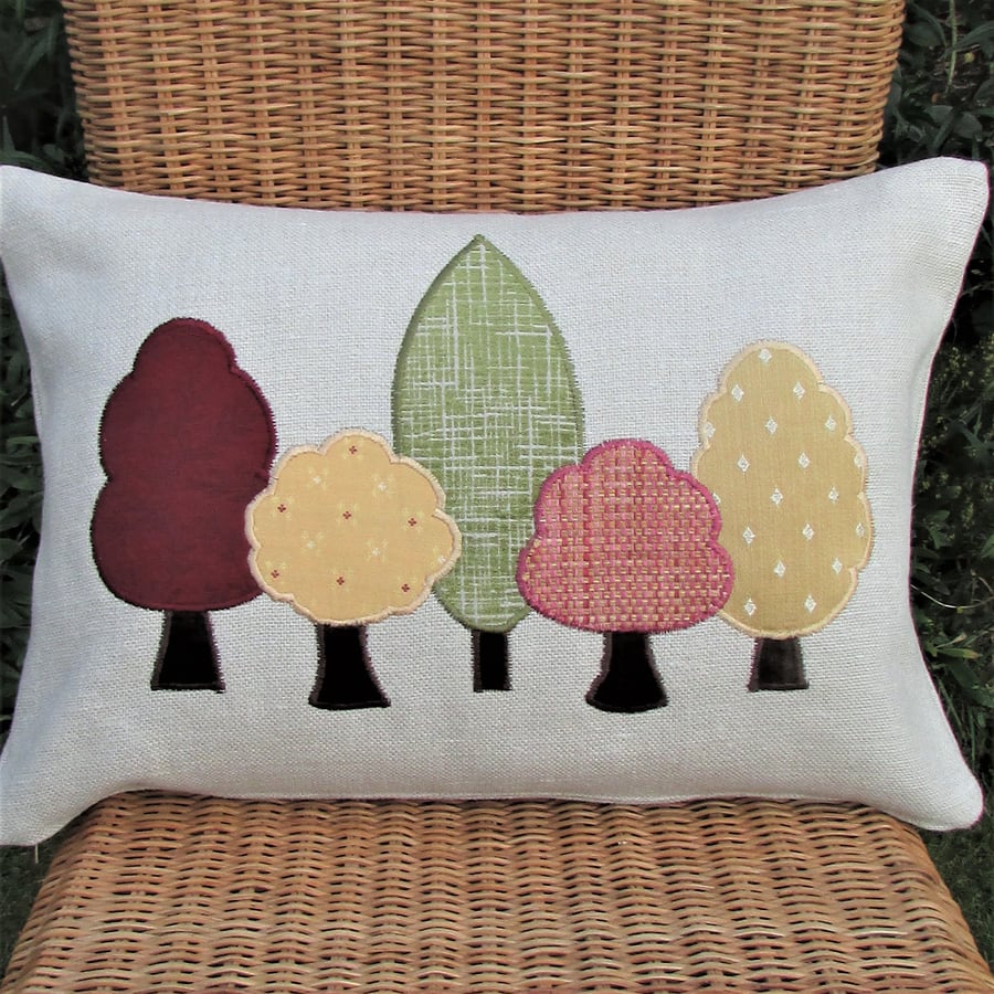 Autumn trees rectangular cushion