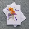 greetings card hand painted all occasion floral art ( Ref f 275 )