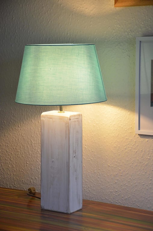 Driftwood Effect White Coastal Wooden Handmade Lamp Base