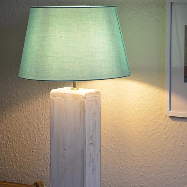 Driftwood Effect White Coastal Wooden Handmade Lamp Base